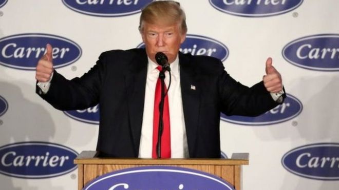 Rais mteule wa Marekani Donald Trump amezionya kampuni dhidi ya hatua kali iwapo zitaondoka Marekani.