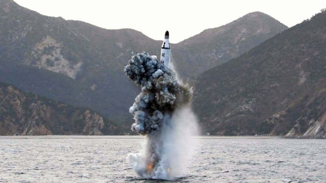 North Korea test-fires submarine-launched ballistic missile