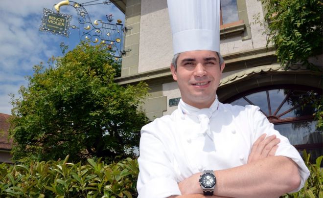 This file photo taken on May 15, 2012 shows Benoit Violier, chef of the Restaurant de l'Hotel de Ville in Crissier near Lausanne, Switzerland
