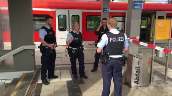 Police at Grafing station