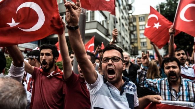 Nationalist demonstrators on streets in Turkey (8 Sept)