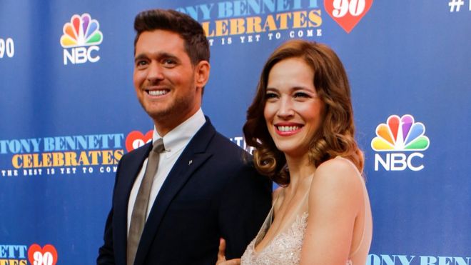 Michael Buble and his wife Luisana