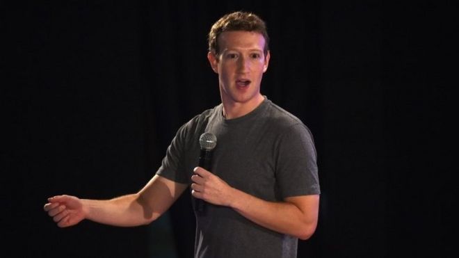 Facebook chief executive and founder Mark Zuckerberg speaks during a "town-hall" meeting at the Indian Institute of Technology (IIT) in Delhi