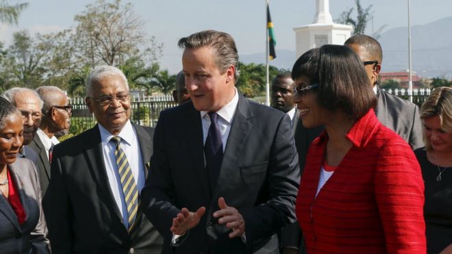 David Cameron and Portia Simpson Miller in Jamaica