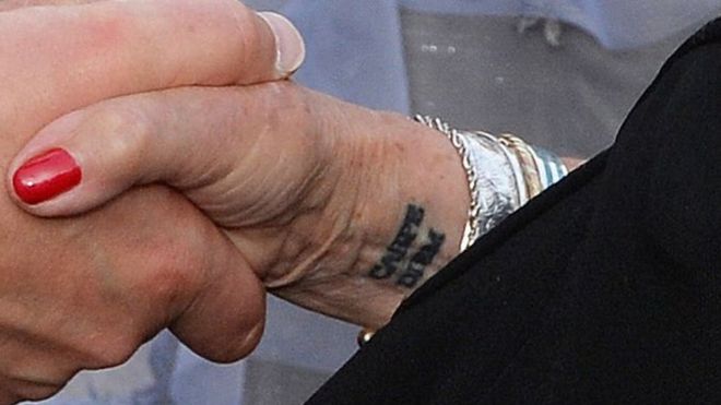 Judi Dench's wrist tattoo
