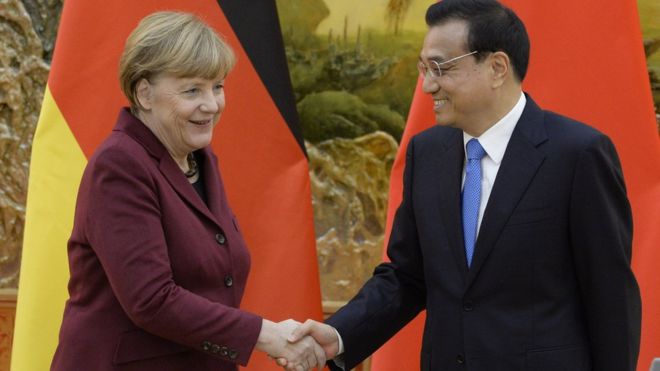 German Chancellor Angela Merkel and Chinese Premier Li Keqiang in Beijing. 29 Oct 2015