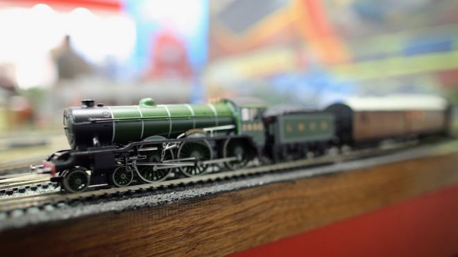 Hornby model train at an exhibition