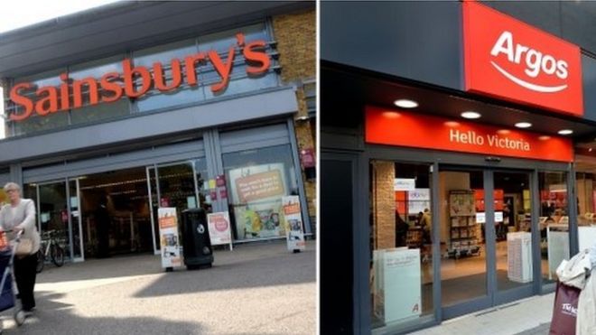 Sainsbury and Argos stores from outside
