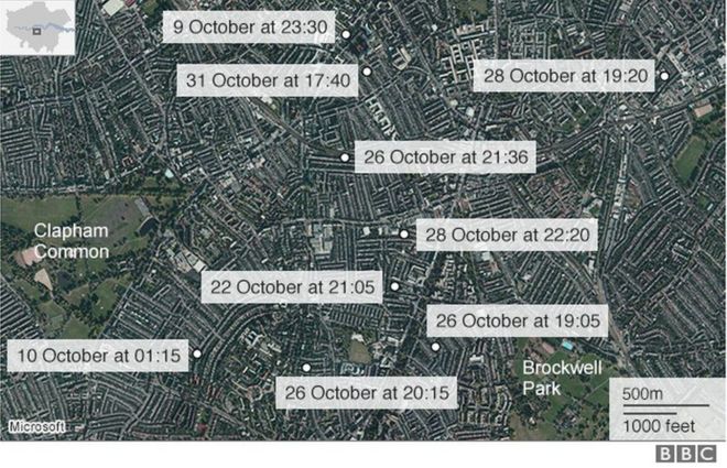 Map of attacks