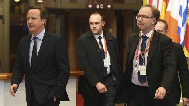 Sir Ivan Rogers with David Cameron in February 2016