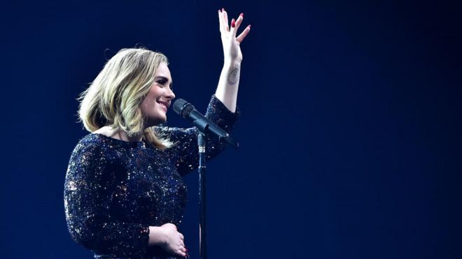 Adele performs at the O2