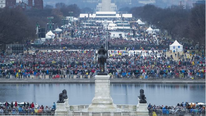 Spectators gather for inauguration