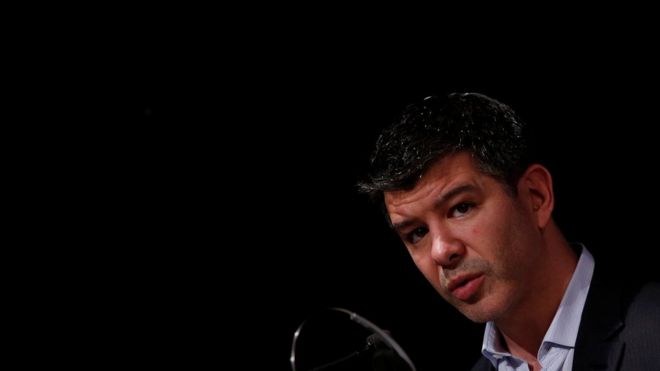 Uber CEO Kalanick, addresses a gathering at an event in New Delhi on 16 December, 2016