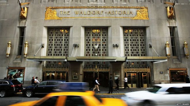 New York's famous Waldorf-Astoria hotel