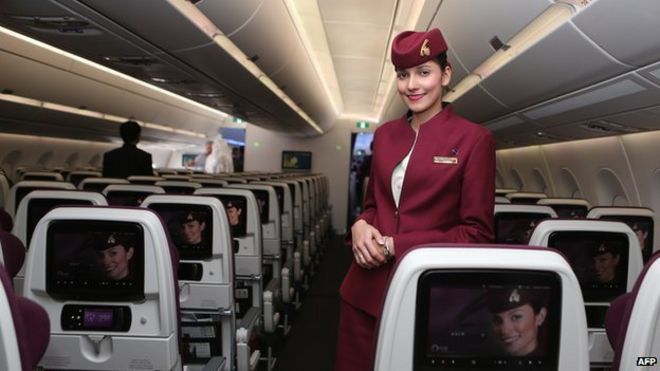 Qatar Airways flight attendant