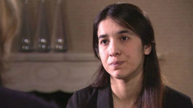 صورة نادية مراد خلال مقابلة مع بي بي سي