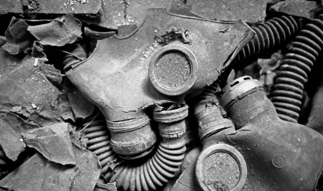 Gas masks abandoned in Pripyat