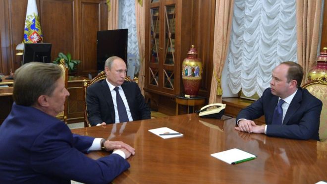 Sergei Ivanov, Vladimir Putin y Anton Vaino