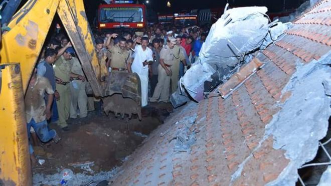 Aftermath of explosion at Puttingal temple 10 April 2016