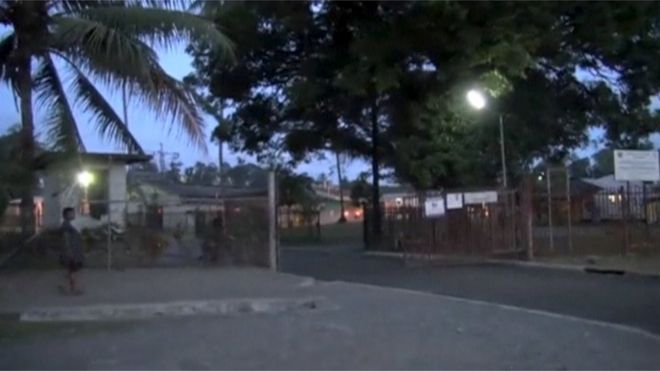 The entrance of the Buimo prison in Lae, Papua New Guinea, is seen in this still image taken from video 25 February 2016.