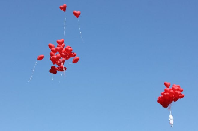 இதய வடிவிலான பலூன்கள்