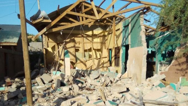 Washambuliaji walirusha vilipuzi kwenye jumba hilo