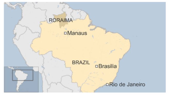 Brazil, Roraima map