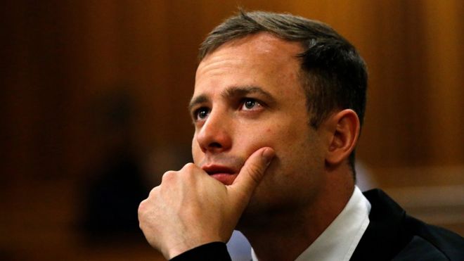 file photo taken on October 16, 2014 shows South African paralympic athlete Oscar Pistorius