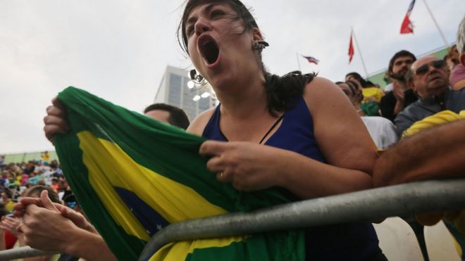 Mulher grita durante partida na Rio 2016