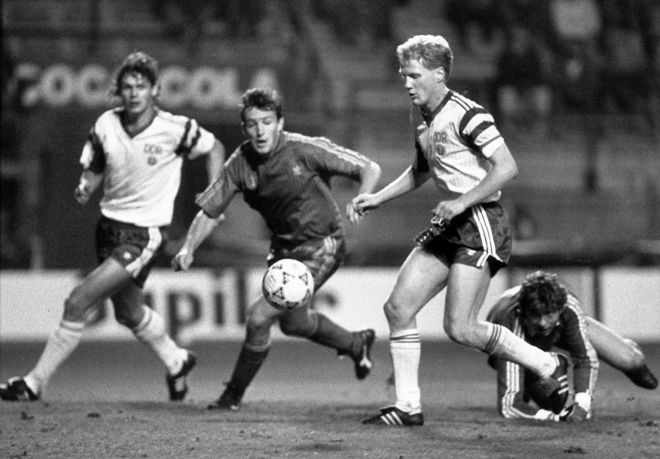 The last international match of the DDR in Brussels, Belgium, September 1990