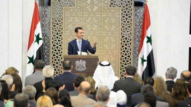 Syrian President Bashar al-Assad delivers a speech in Damascus 26/07/2015