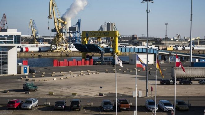 a general view of Rostock port