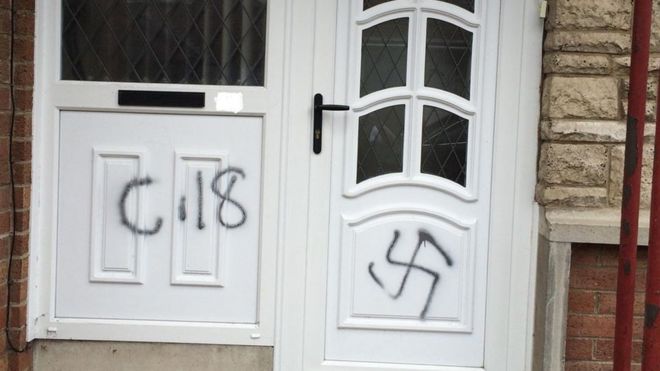 Nazi graffiti sprayed on