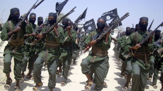 Al-Shabab fighters in somalia