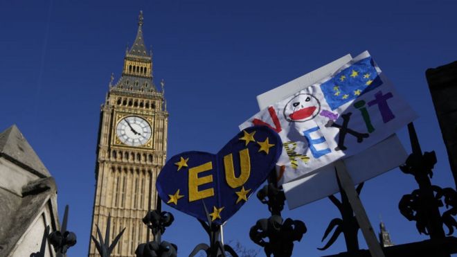 Protesto contra o Brexit no centro de Londres