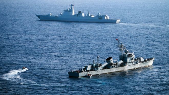 Китайские военные суда в Южно-Китайском море