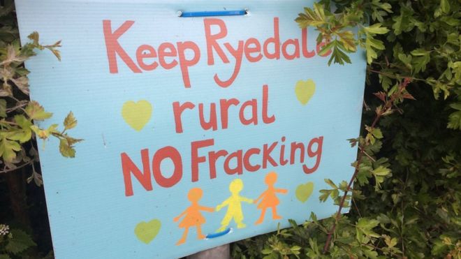 Protest sign: Keep Ryedale rural No fracking