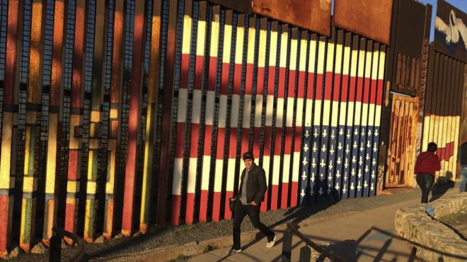 Parte del muro que ya divide la frontera entre México y Estados Unidos.