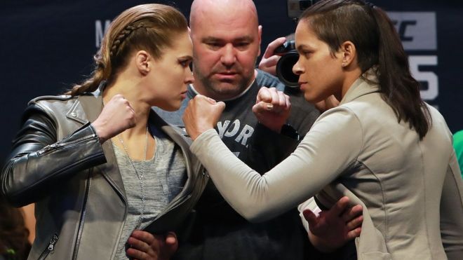 Amanda Nunes y Ronda Rousey