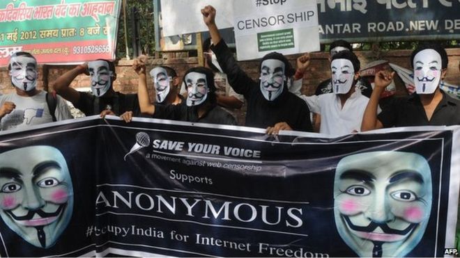 A protest in support of internet freedom in Mumbai in June 2012