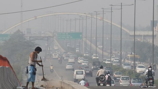 India launches air quality index to give pollution information.