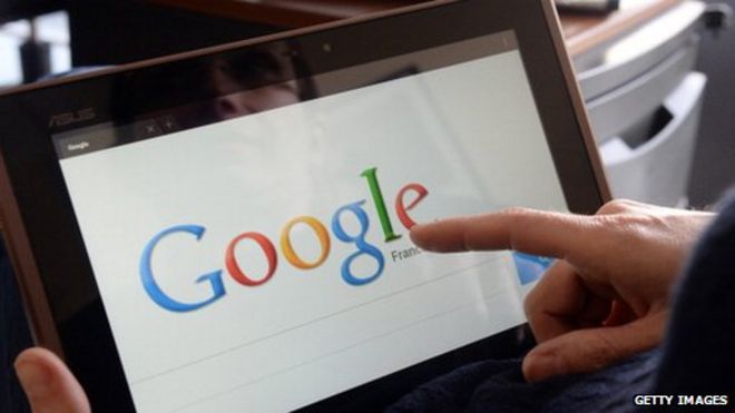 Google logo on tablet