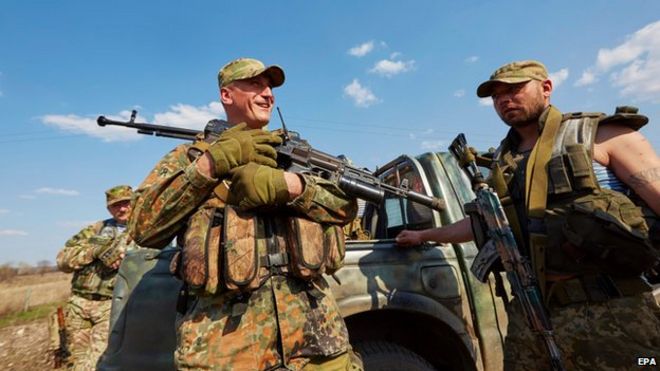 Ukrainian troops in Luhansk