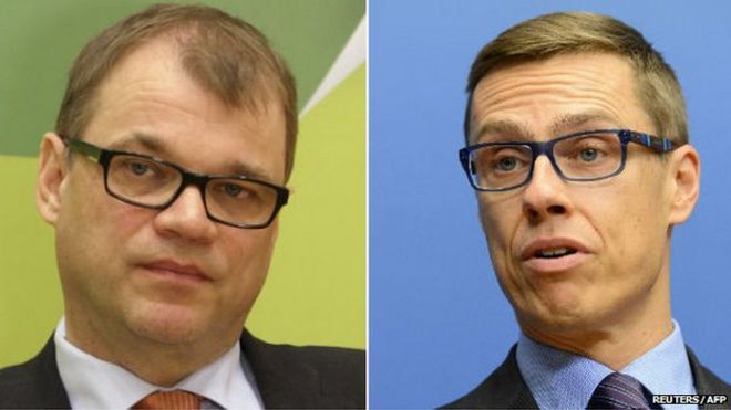 Juha Sipila (L) and Alexander Stubb