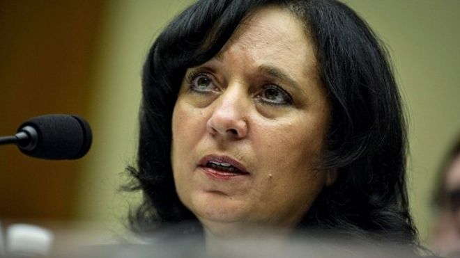 Michele Leonhart testifies before a house committee in Washington. 14 April 2015