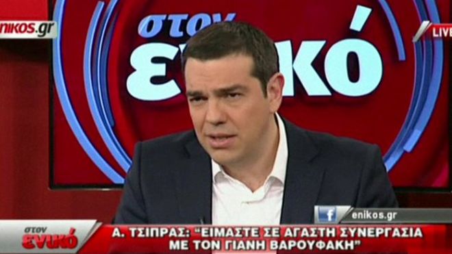 Alexis Tsipras on Greek TV