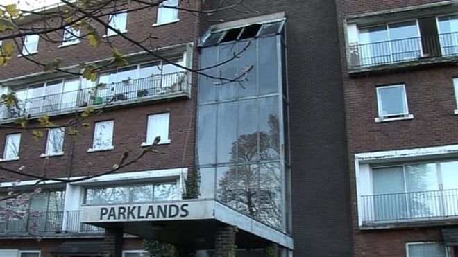 The fire was at a block of flats in Parklands, Knocknagoney