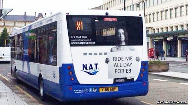 Twitter image of bus campaign