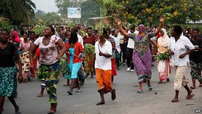 Protesters in Bujumbura, 13 May