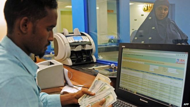 A money transfer facility in Mogadishu